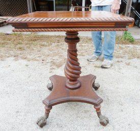 Antique Parlor Table, Spiral Center Column