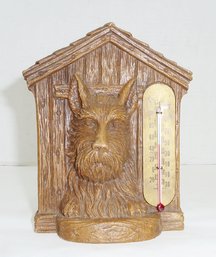 Vint. Orna Wood Scotty Dog Thermometer