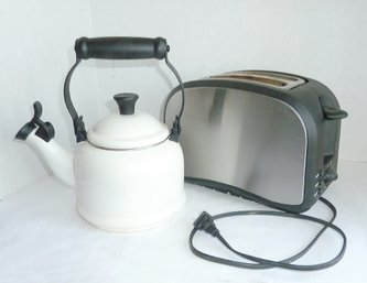 Toaster & Metal Tea Kettle