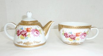 Royal Scotland Hand Painted Tea Pot, Matching Cup