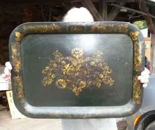 Antique Toleware Metal Tray