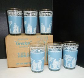 Vintage Grecian Tumblers In Orig. Box