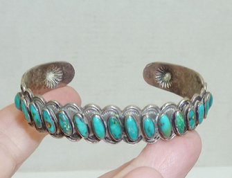 Turquoise Stone Native Am Cuff Bracelet