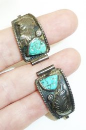 Vintage Turquoise End Wristwatch Band, Jewelry