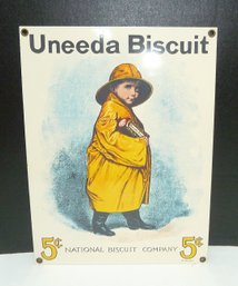 Vintage 'UNEEDA BISCUIT' Enamel Advertising Sign