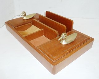 Vintage Mens Dresser Valet, Brass Ducks