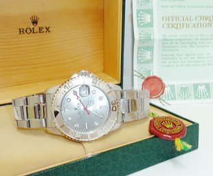 Men's Wristwatch In Case, Marked ROLEX