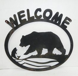 Lazer Cut Iron WELCOME Sign, Bear