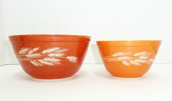 2 Pyrex Autumn Harvest Vintage Mixing Bowls