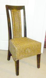 Wicker Desk Or Side Chair, Asian Flair