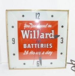 Vintage Willard Batteries Adv Clock