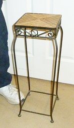 Wrought Iron Stand, Wicker Top Table