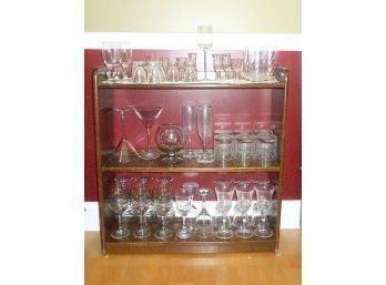 Bar Glasses On Bar Shelf