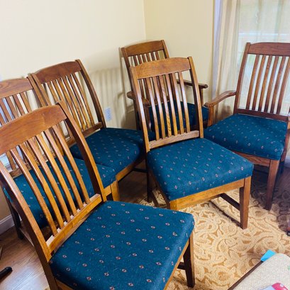 6 Padded, Heavy Dining Room Chairs By Master Design Furniture, Finish Wear Noted (LR)