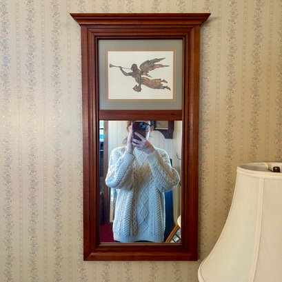 Wooden Mirror With Angel Print (DR)