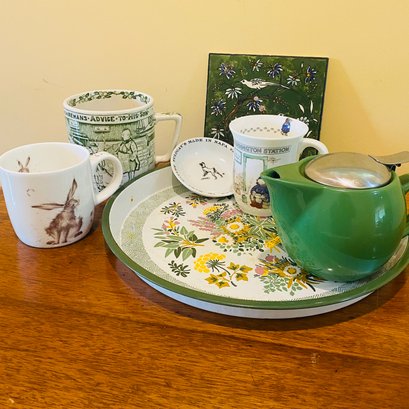 Pretty Lot Of Green Themed Teapot, Paddington Bear Mug & More (Kitchen)