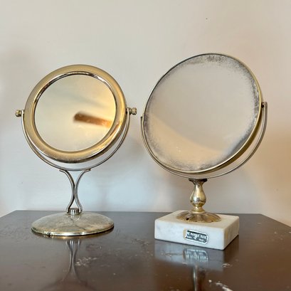 Pair Of Vintage Vanity Mirrors, Marble Base Mirror (MB)