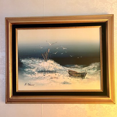 Framed Artist Signed Painting, Ocean Scene (LR)