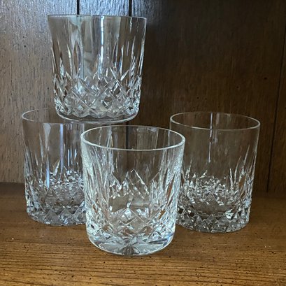 Set Of 4 Lead Glass Whiskey Glasses - (2 Slightly Different Heights) (BR)