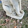 Tall, Heavy Cement Dog Garden Statue With Planter Basket (LH)