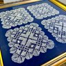 Trio Of Framed Vintage Crochet Lace Art - See Notes (BSMT)