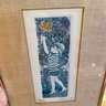 1975 Nancy Nemec Signed Framed Drawing, 'Girl Chasing Butterfly' (BSMT)