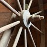 Stunning Antique Wooden Spinning Wheel With 44' Wheel  (zone 5)