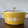 Vintage Butterfly Gold Pyrex Casserole Dish Set With Lids (NH)