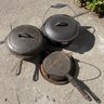 Vintage Cast Iron Lot Including Griswold Waffle Maker And Lodge (Living Room)