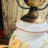 Vintage Quoizel Floral Gone With The Wind Hurricane Lamp (PD)