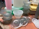 Huge Lot Of Vintage Tupperware 40 Pieces Ice Cream Dishes, Covers, Cereal Box And More!
