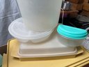 Huge Lot Of Vintage Tupperware 40 Pieces Ice Cream Dishes, Covers, Cereal Box And More!