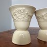 Three Pale Yellow Vintage Porcelain Egg Cups, Made In England (KH)