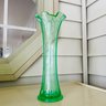 Pretty Vintage Uranium Swung Glass Vase (LR)