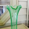 Pretty Vintage Uranium Swung Glass Vase (LR)