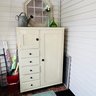 Vintage Farmhouse Storage Cabinet With Planters And All Contents (porch)