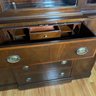 Gorgeous Vintage Breakfront Hutch China Cabinet With Desk (DR)
