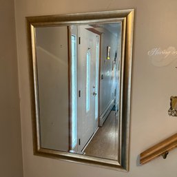 Large Gold Tone Framed Hallway Mirror (Hallway)