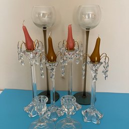 Elegant Candle Holders With Pear Shaped Candles (Living Rm)