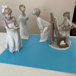 Collection Of Four Vintage Lladro Figurines (Living Rm)