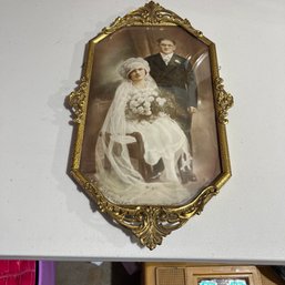 Antique Frame With Oval Convex Glass