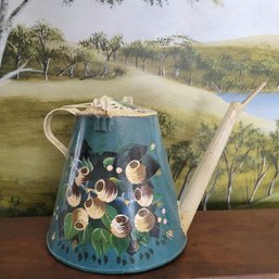 Adorable Hand Painted Tin Watering Can (Living Room)