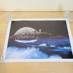 Nubble Moon Print By Michael S. Perry