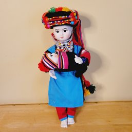 China Doll With Baby In Native Dress