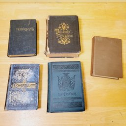 Antique Book Lot. Longfellow,  Tennyson And More