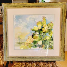 Framed Cactus Watercolor Print (kitchen)