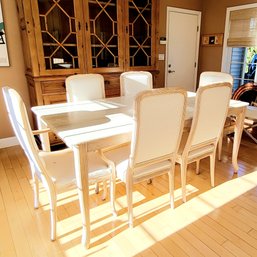 Marble Top Wooden Dining Room Table And Chairs