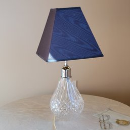 Small Waterford Crystal Lamp With Blue Shade (Upstairs Bedroom)