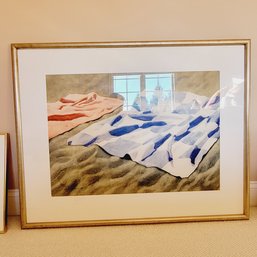 Framed Beach Towel Print By Rufus Coes (Upstairs Bedroom)