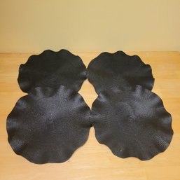 Beautiful Black Scalloped Placemats